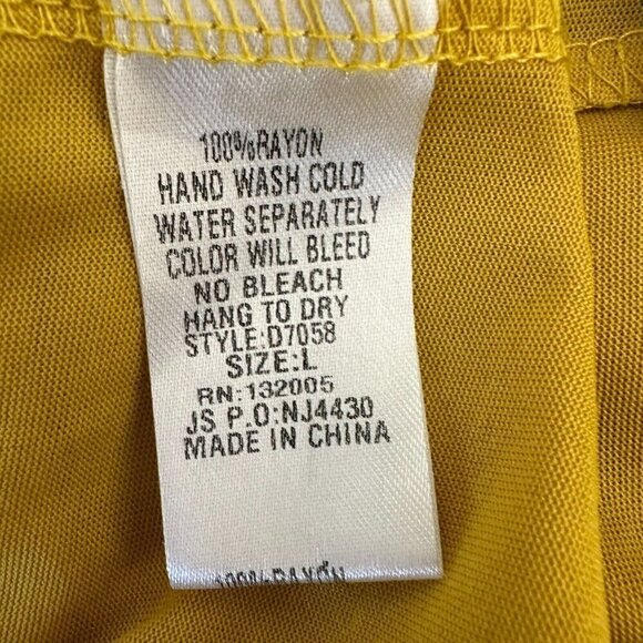 Entro Mini Dress Floral Yellow Bell Sleeve Size L - Picture 9 of 9